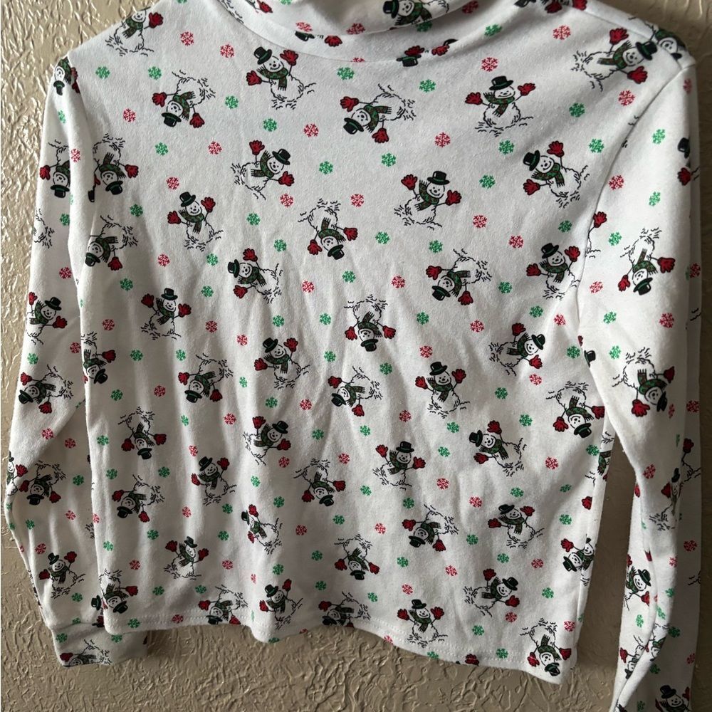 Vintage Festive Snowman Print Long Sleeve Shirt for Kids